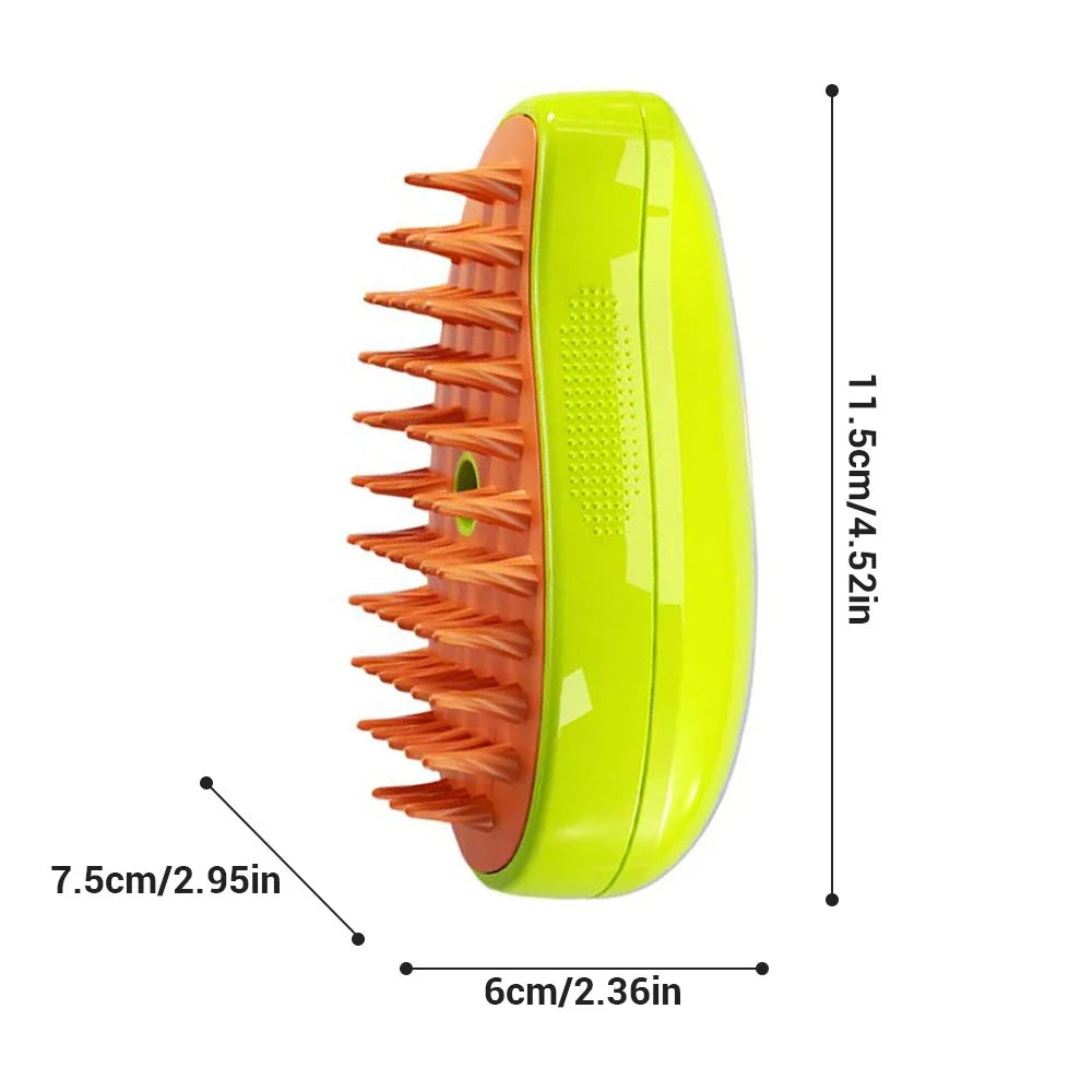 3-in-1 Electric Pet Grooming Brush with Steam, Spray, and Massage Features for Cats and Dogs