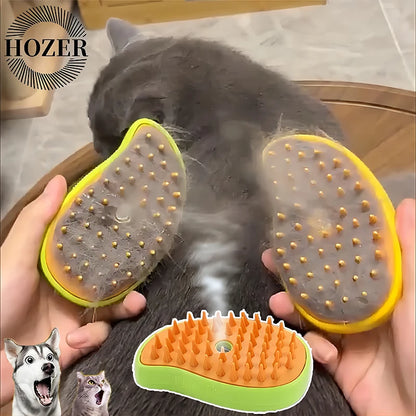 3-in-1 Electric Pet Grooming Brush with Steam, Spray, and Massage Features for Cats and Dogs