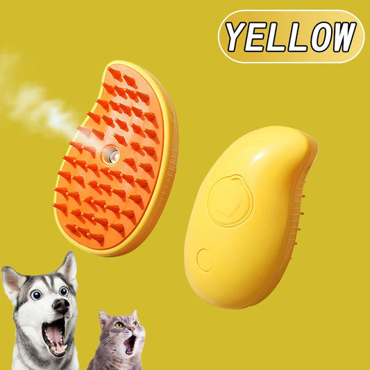 3-in-1 Electric Pet Grooming Brush with Steam, Spray, and Massage Features for Cats and Dogs